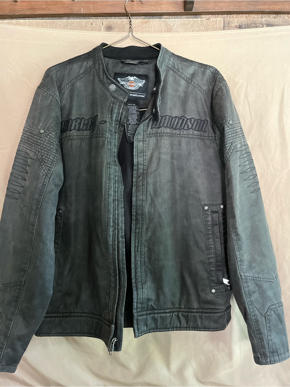 Harley-Davidson Men’s Faded  Zip Leather Bomber Jacket